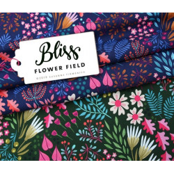 Bio Jersey Albstoffe - Flower Fields blau